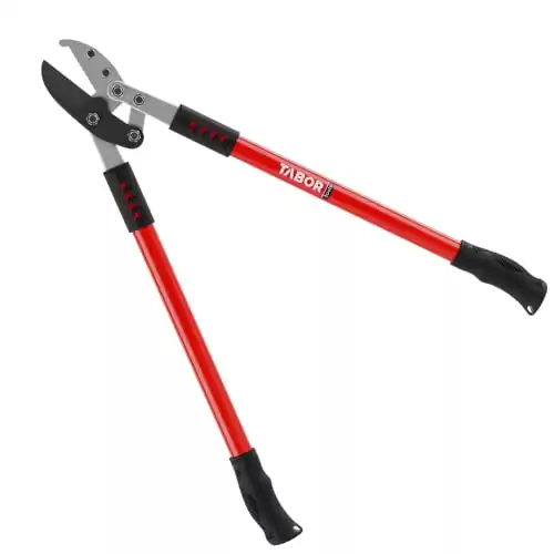 TABOR TOOLS GG12A Anvil Lopper with Compound Action, 30 Inch Tree Trimmer, Branch Cutter with 2 Inch Cutting Capacity, Chops Thick Branches with Ease.