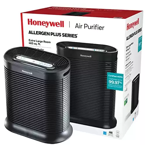 Honeywell HPA300 HEPA Air Purifier for Extra Large Rooms - Microscopic Airborne Allergen+ Reducer, Cleans Up To 2250 Sq Ft in 1 Hour - Wildfire/Smoke, Pollen, Pet Dander, and Dust Air Purifier – Bla...