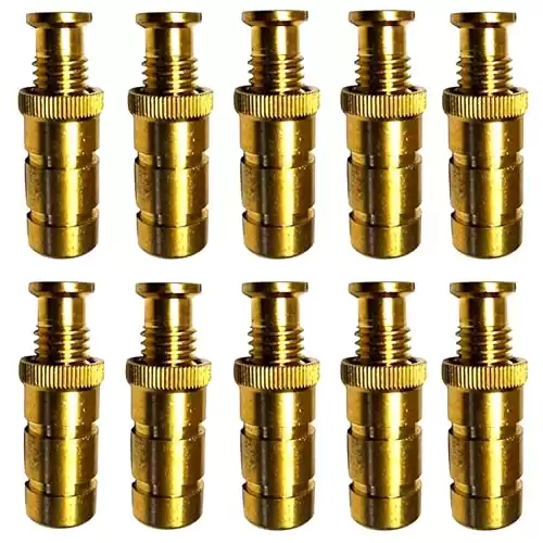 10 Pack Brass Pool Cover Anchors for Concrete & Pavers | Universal Size Fits 3/4" Hole | Ideal for Inground Pool Safety Covers | Durable & Easy to Install | Loop Lock Anchors