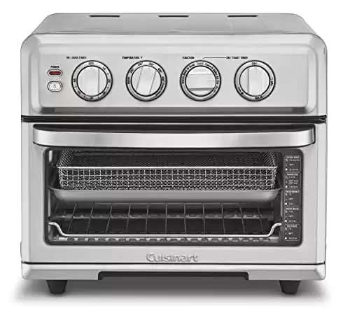 Cuisinart Air Fryer + Convection Toaster Oven, 8-1 Oven with Bake, Grill, Broil & Warm Options, Stainless Steel, TOA-70