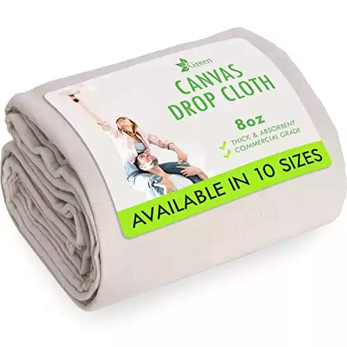 All Purpose Canvas Drop Cloth - Canvas Tarp, Canvas Fabric Drop Cloth Curtains, Drop Cloth for Painting, Floor & Furniture Protection, Painters Drop Cloth, Paint Drop Cloth (Canvas Sheet 9x12) Cre...