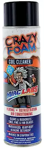 Crazy Foam AC Coil Cleaner for AC Unit Foaming - HVAC Condenser Coil Cleaner - Evaporator No Rinse or Rinse with Water, Heating & Refrigeration - Break down Grease Oil Dust Dirt (1)