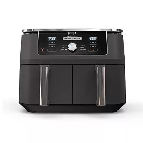 Ninja DZ401 Foodi 10 Quart 6-in-1 DualZone XL 2-Basket Air Fryer with 2 Independent Frying Baskets, Match Cook & Smart Finish to Roast, Broil, Dehydrate & More for Quick, Easy Family-Sized Mea...