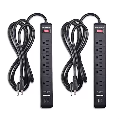 Power Strip, ALESTOR Surge Protector with 12 Outlets and 4 USB Ports, 6  Feet Extension Cord (1875W/15A), 2700 Joules, ETL Listed, Black