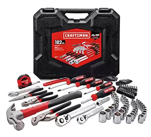 CRAFTSMAN Home Tool Set / Mechanics Tools Kit, 102-Piece (CMMT99448), Black