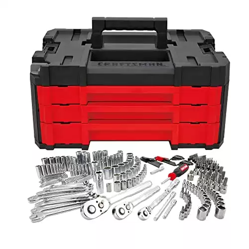 CRAFTSMAN Socket Set, 262-Piece Mechanic Tool Set, 1/4", 3/8", 1/2" Drive, SAE / Metric, (CMMT45307)