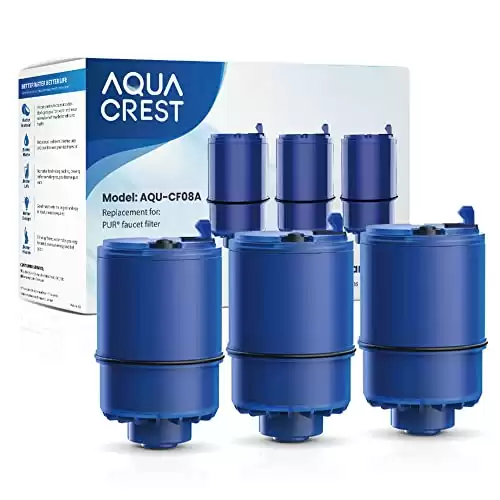 AQUA CREST NSF Certified Water Filter, Replacement for All PUR®, PUR®PLUS Faucet Filtration Systems, Pur® RF-9999® Faucet Water Filter (3 Count)