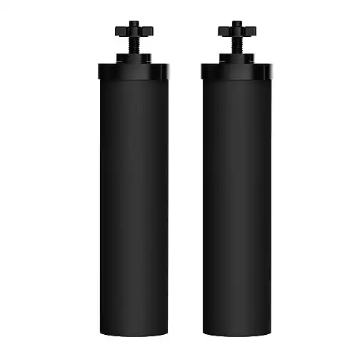 AQUACREST NSF/ANSI 42&372 Certified Water Filter, Replacement for Berkey® Gravity Water Filter System, Berkey® BB9-2 Black Purification Elements, Pack of 2