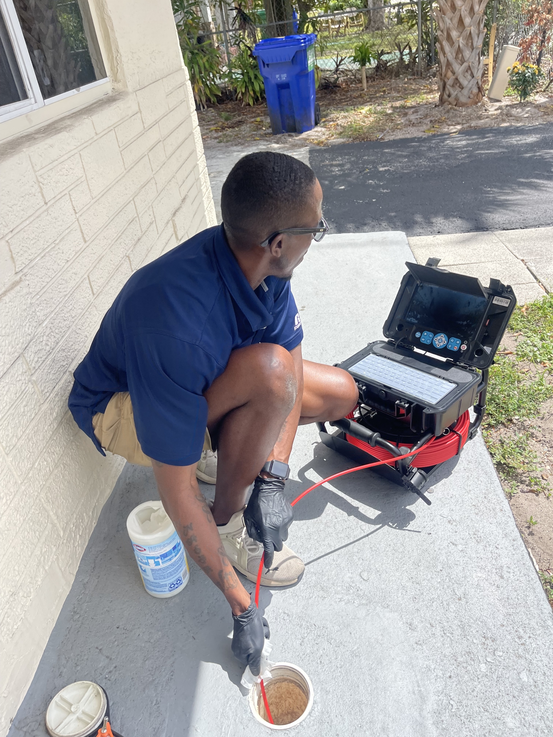 GGR Home Inspections | South Florida Home Inspector 3 GGR inspector Ronald Gladden operating sewer-camera inspection equipment
